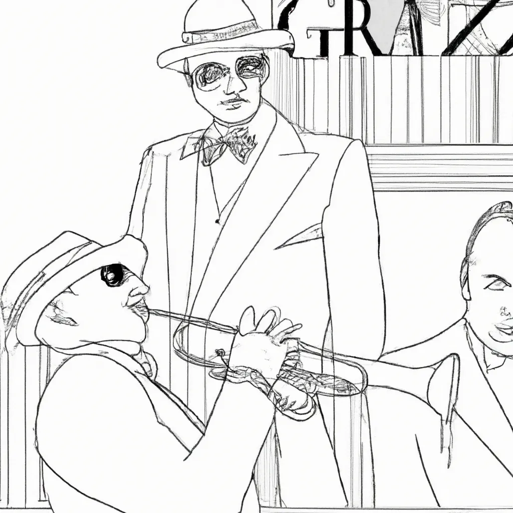 ritmo jazz desenhos grande gatsby imprimir colorir 1