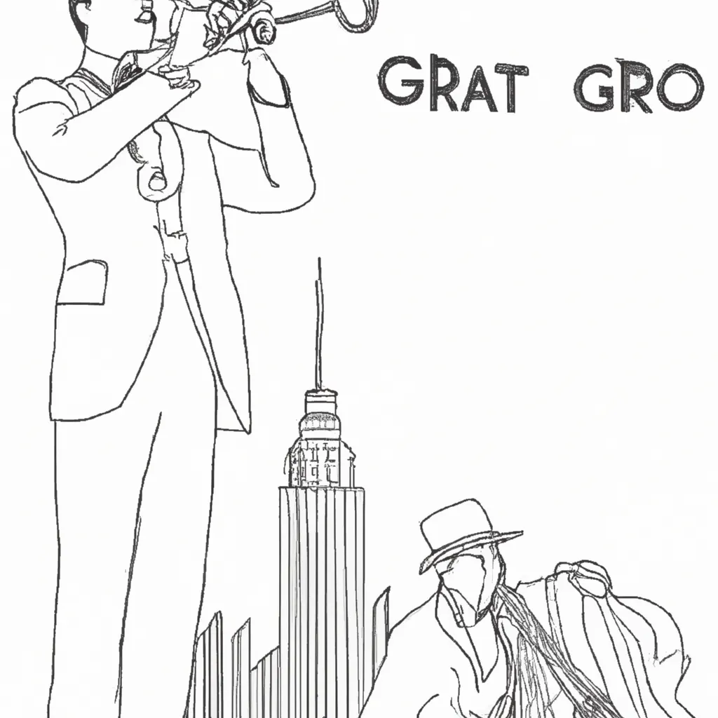 ritmo jazz desenhos grande gatsby imprimir colorir 5