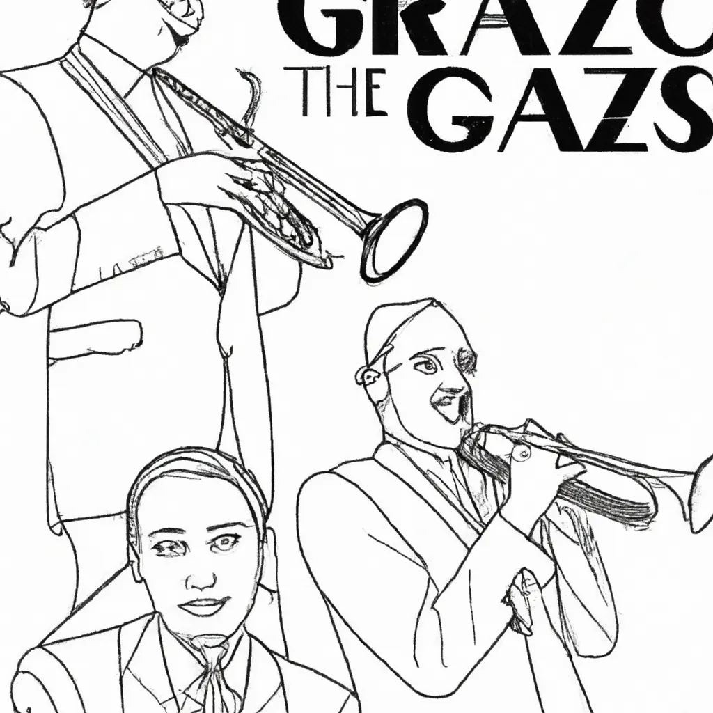 ritmo jazz desenhos grande gatsby imprimir colorir 11