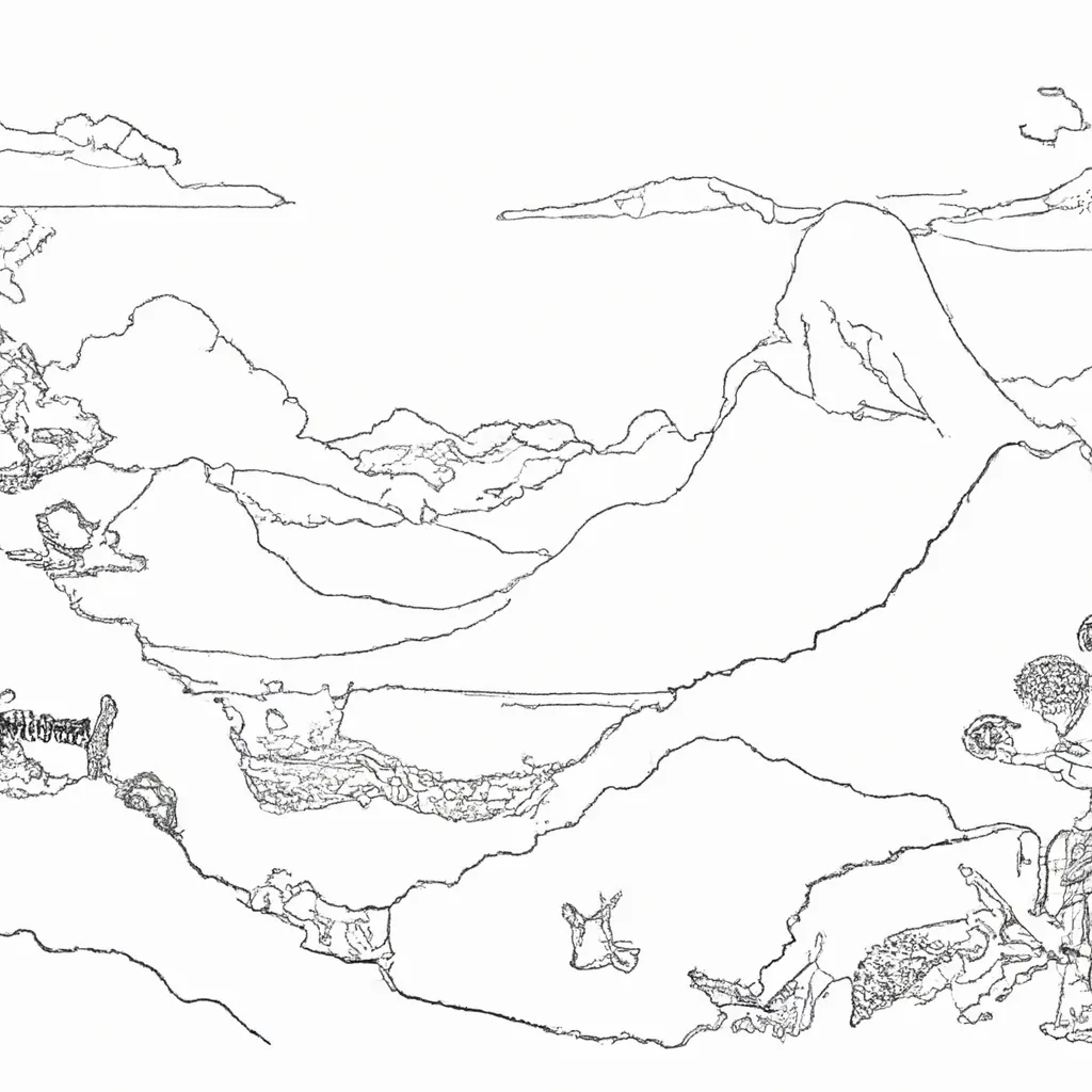 horizonte distante desenhos odisseia imprimir colorir 4