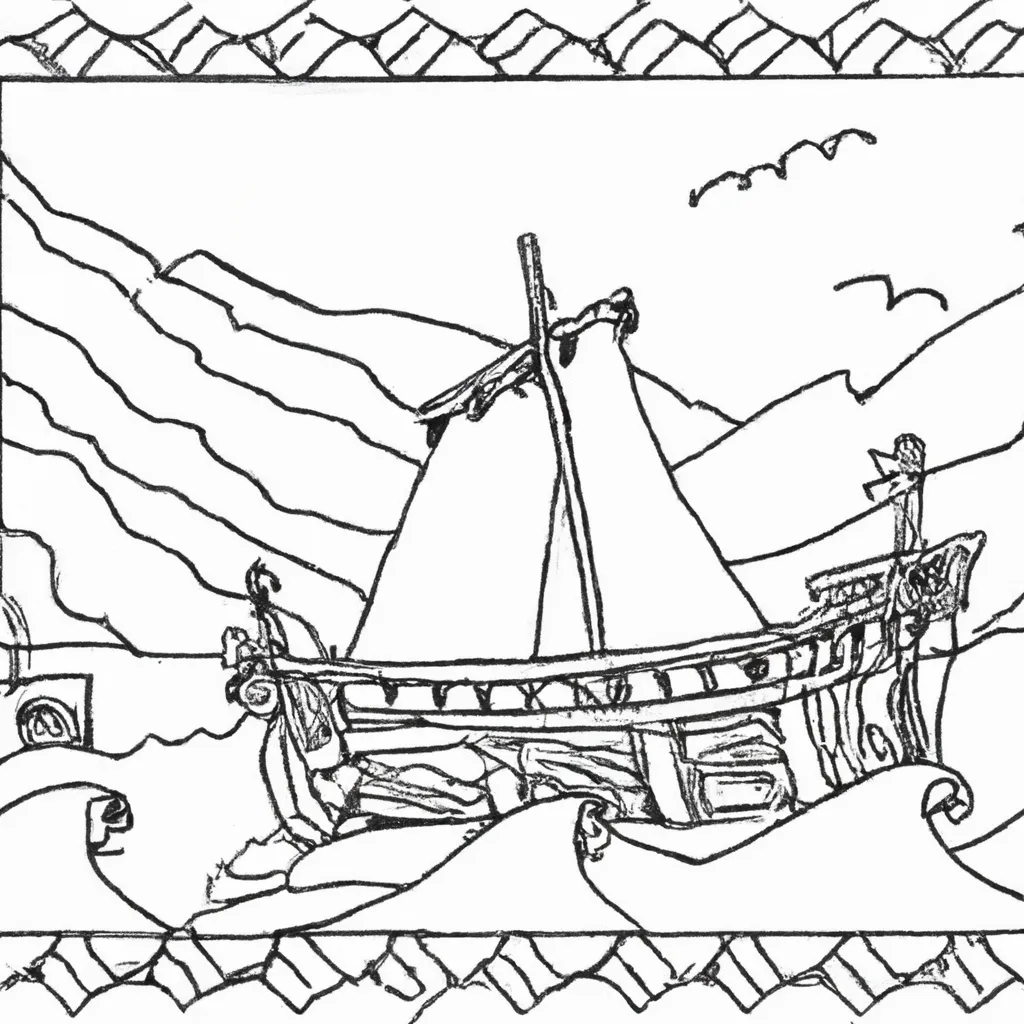 horizonte distante desenhos odisseia imprimir colorir 9