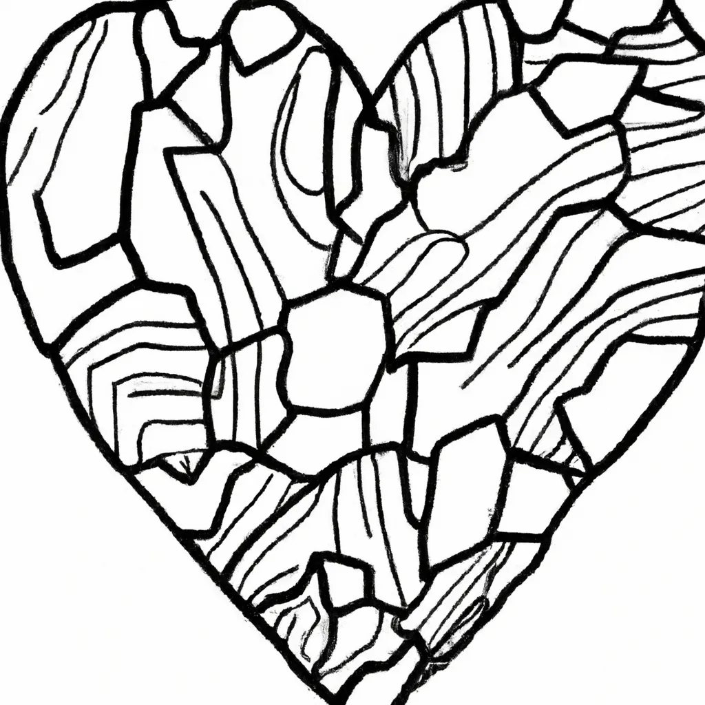coracao pedra desenhos texturas rochosas