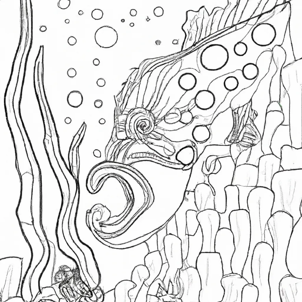 desenhos monstros aquaticos imprimir colorir 2
