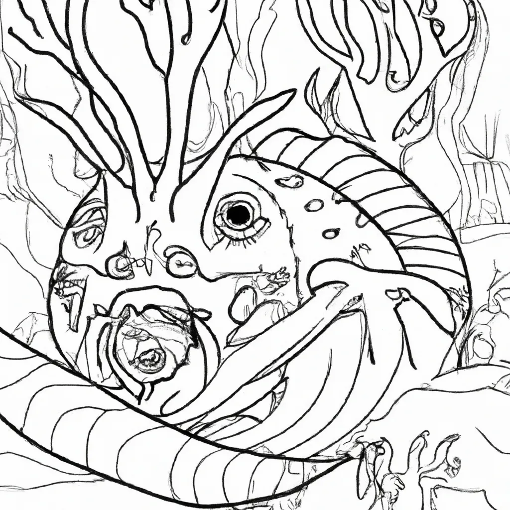 desenhos monstros aquaticos imprimir colorir 13