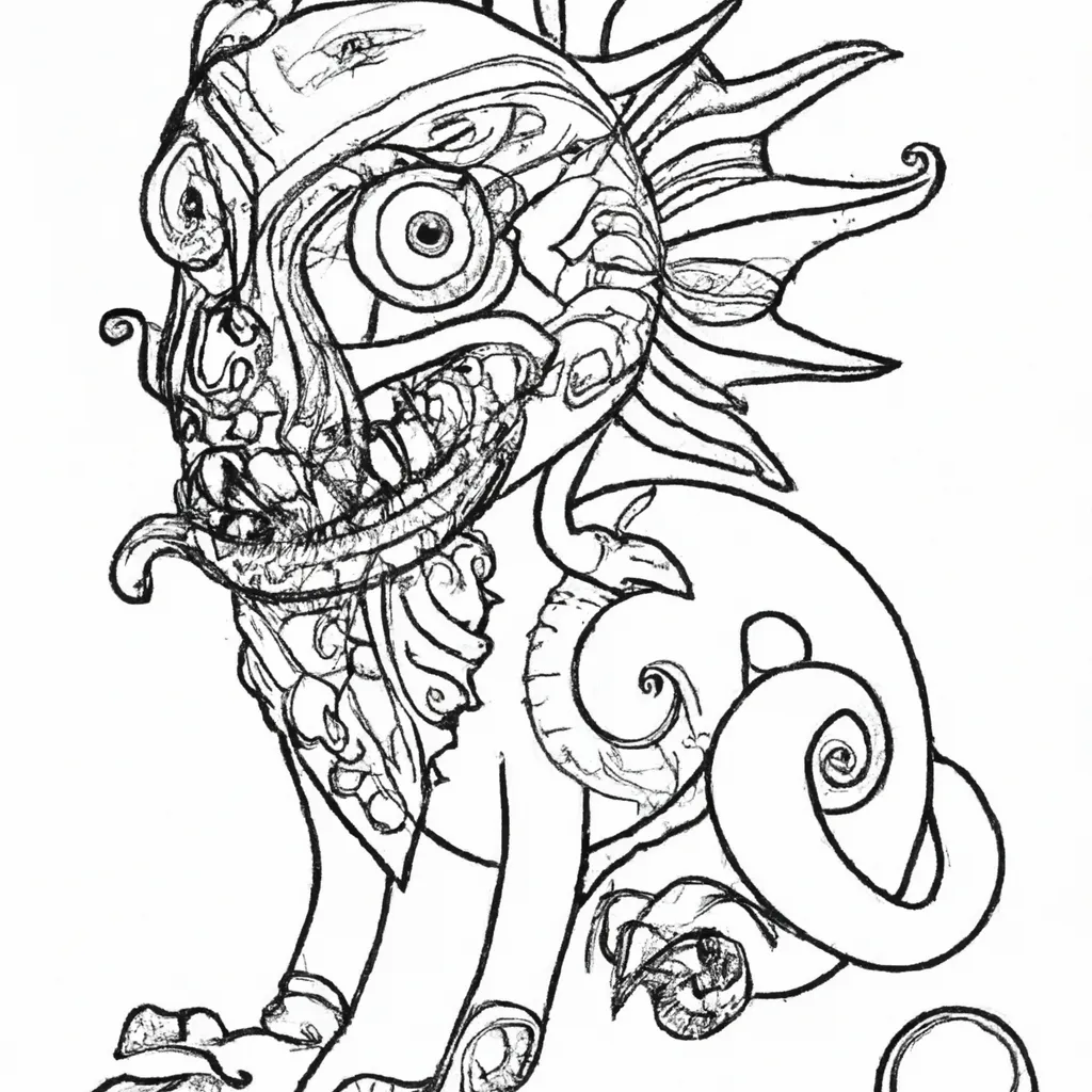 monstros profecias desenhos criaturas imprimir colorir 1