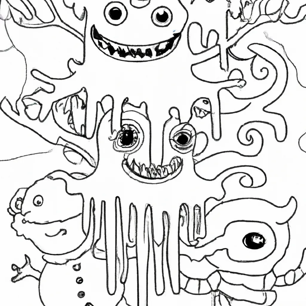monstros gelo desenhos criaturas geladas imprimir colorir 5