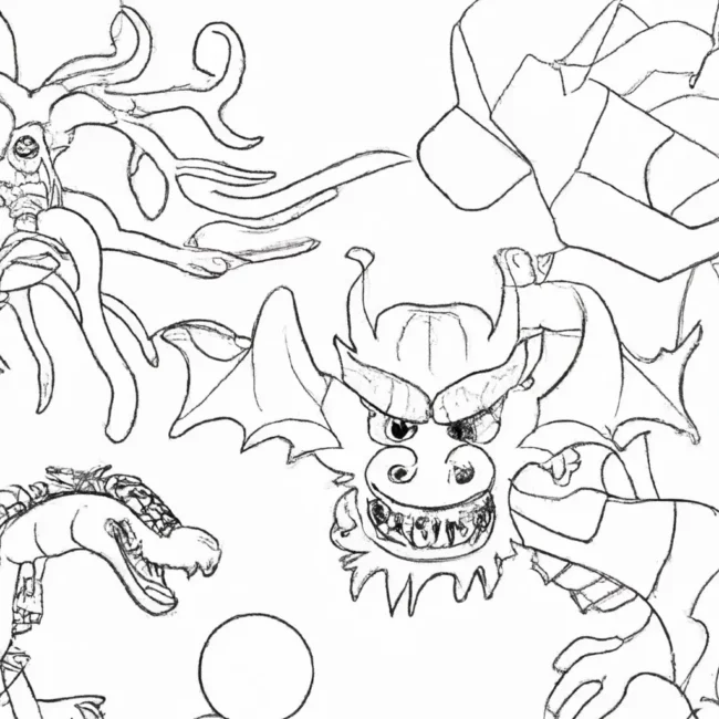 monstros gelo desenhos criaturas geladas imprimir colorir 13