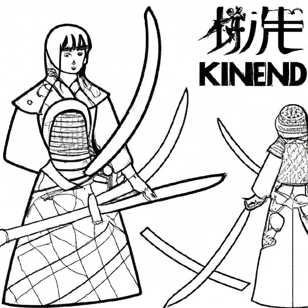desenhos kendo imprimir colorir arte espada japonesa 2