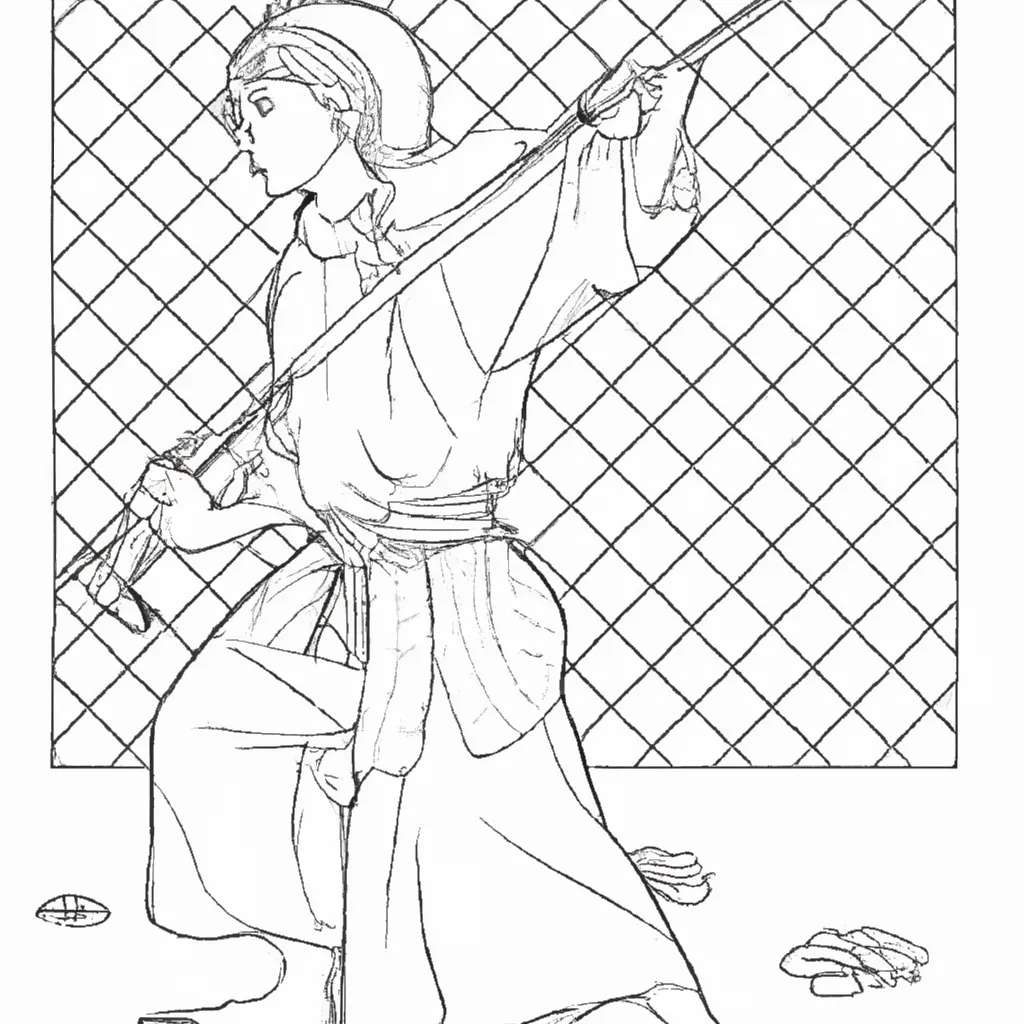desenhos kendo imprimir colorir arte espada japonesa 5