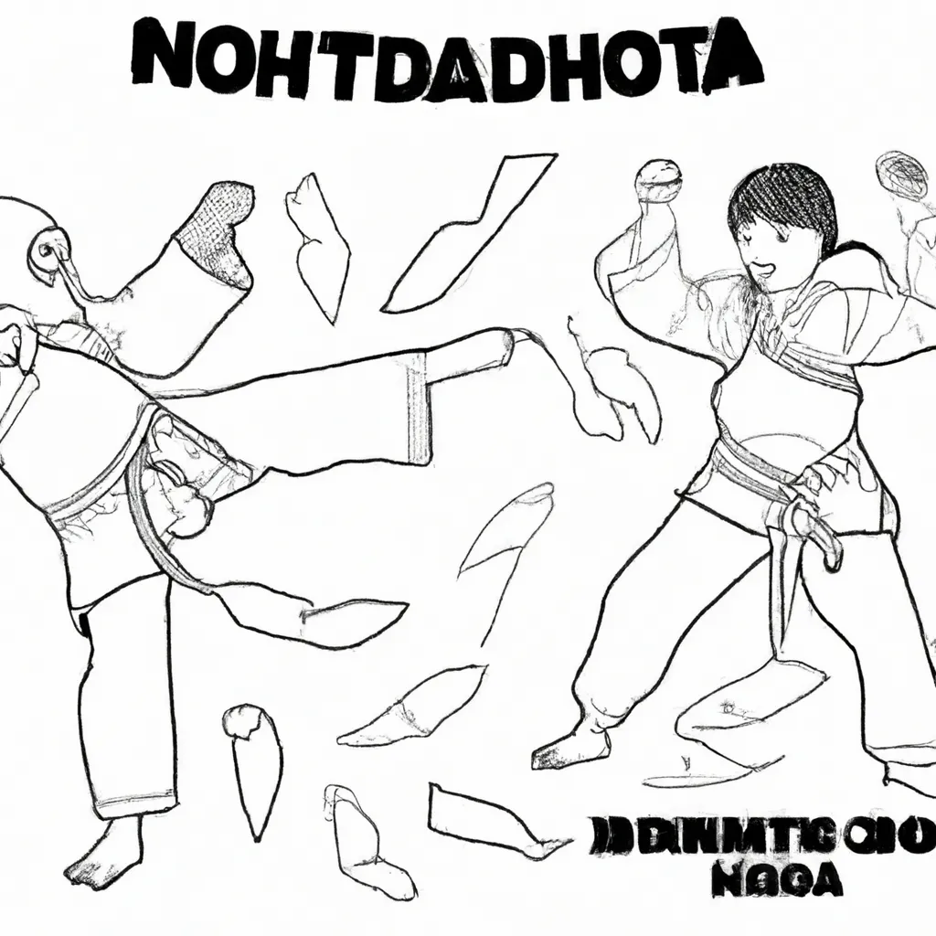 danca combate desenhos hapkido imprimir colorir 3
