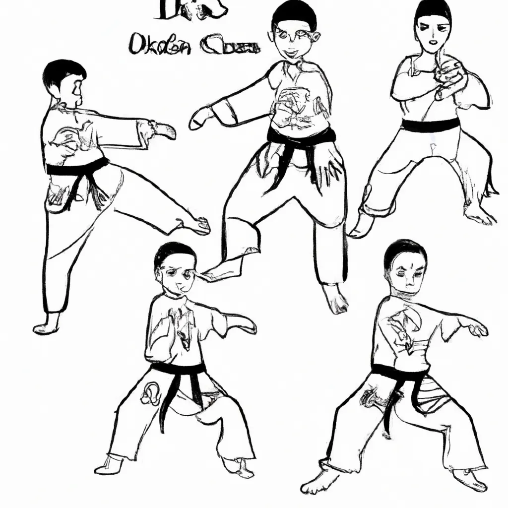 danca combate desenhos hapkido imprimir colorir 4