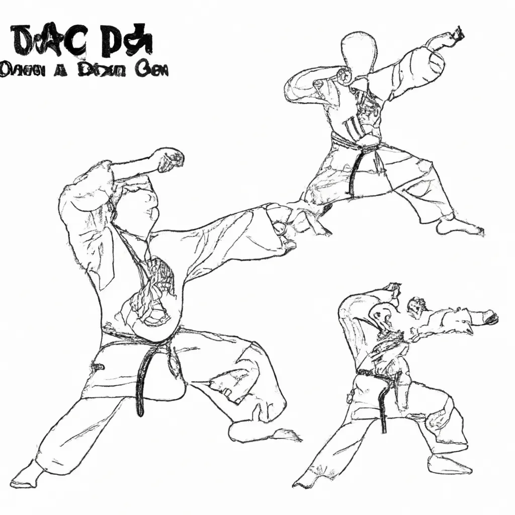 danca combate desenhos hapkido imprimir colorir 6