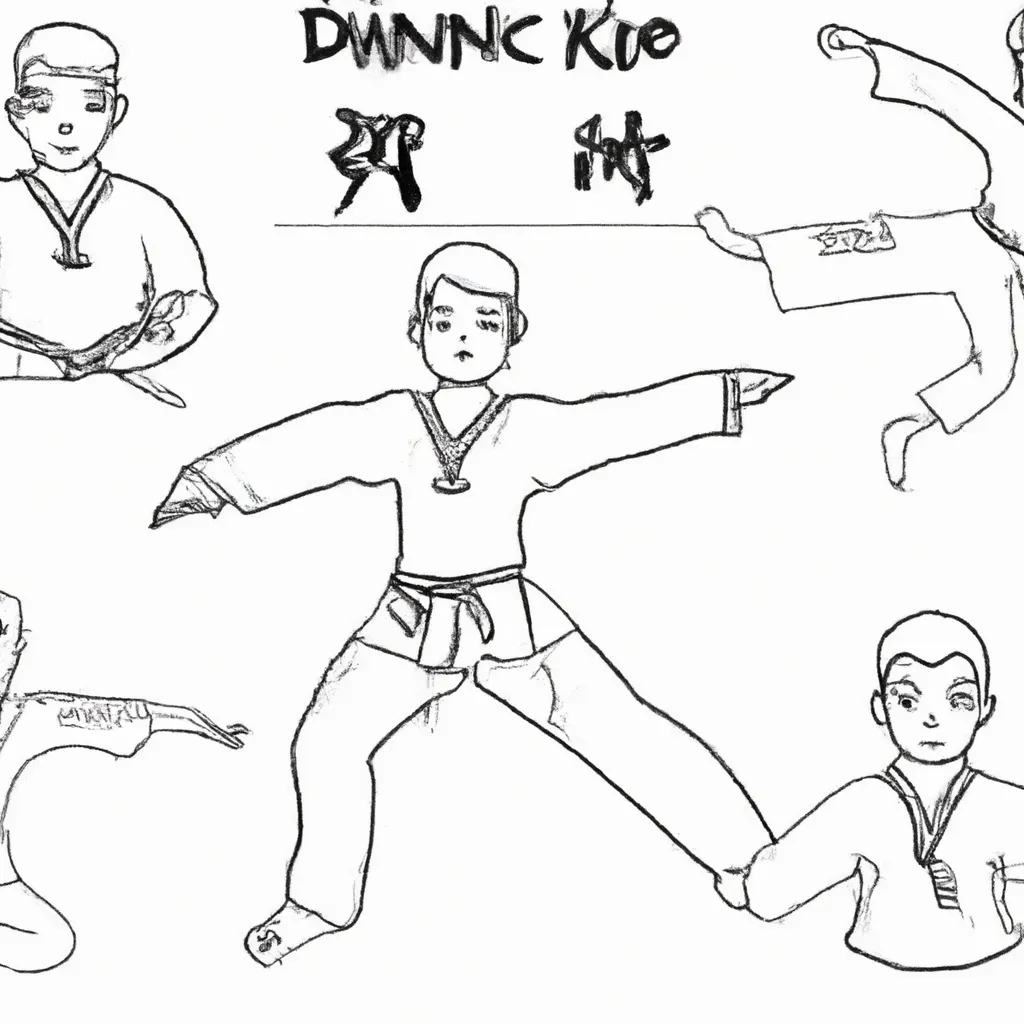 danca combate desenhos hapkido imprimir colorir 11