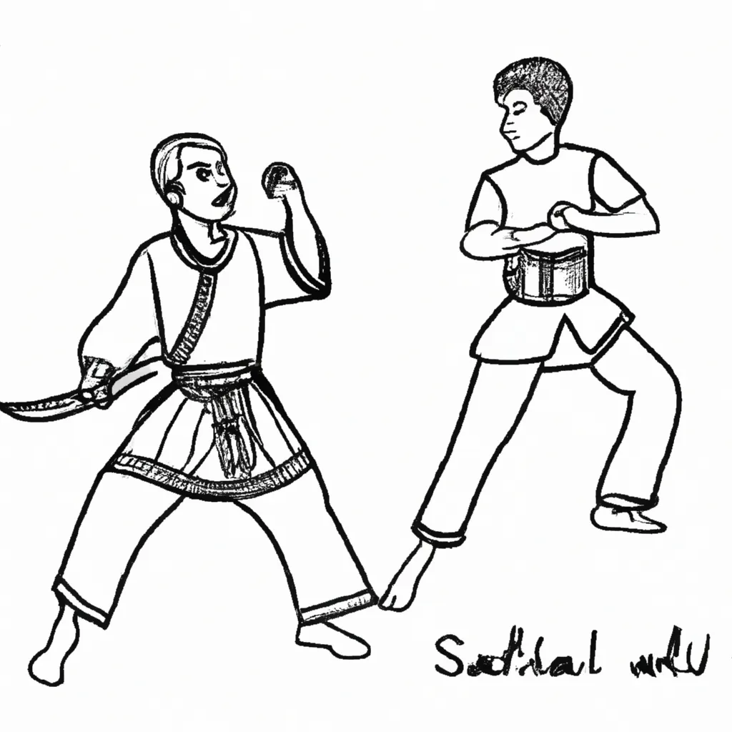 desenhos silat imprimir colorir arte marcial 2