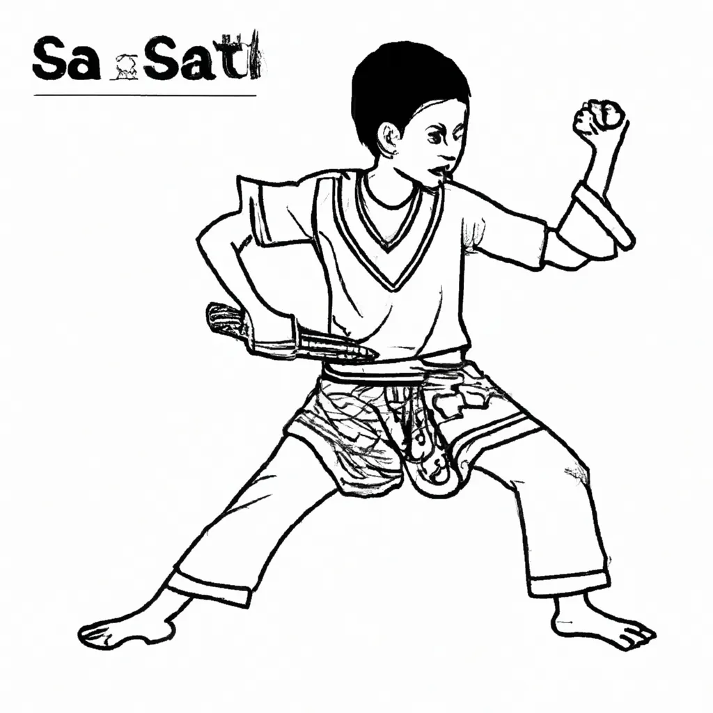 desenhos silat imprimir colorir arte marcial 7