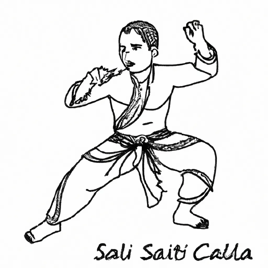 desenhos silat imprimir colorir arte marcial 10