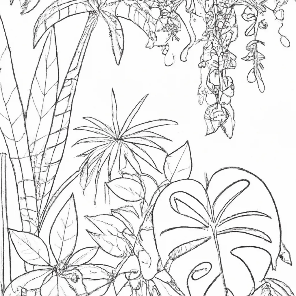 desenhos jardins tropicais imprimir colorir gratis 1