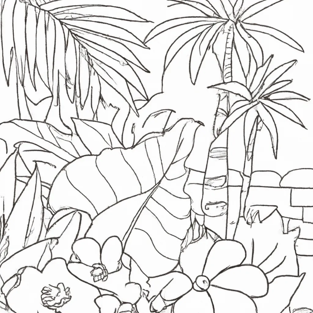 desenhos jardins tropicais imprimir colorir gratis 4