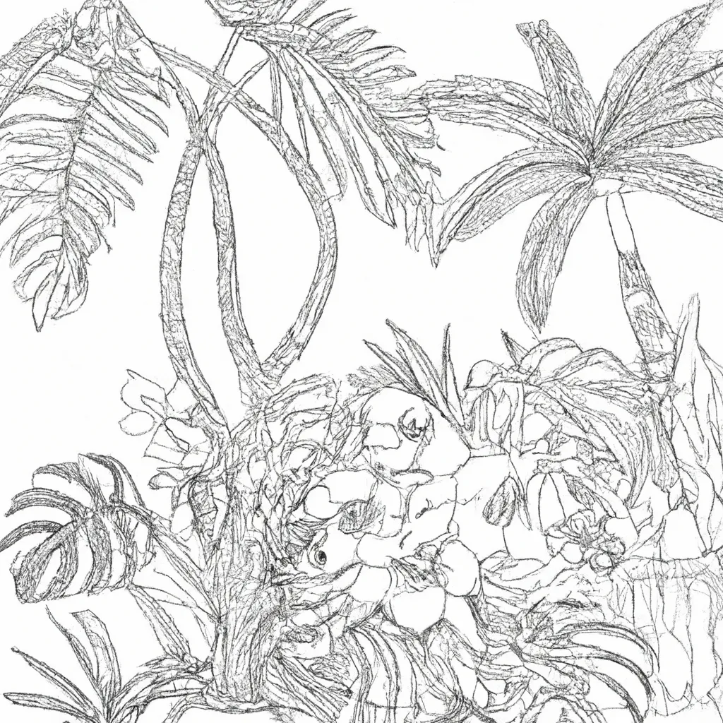desenhos jardins tropicais imprimir colorir gratis 11