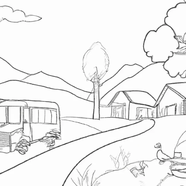 desenhos estrada fazenda imprimir colorir gratis 5