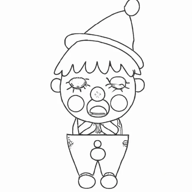 desenhos palhaco triste kawaii imprimir colorir gratis 1