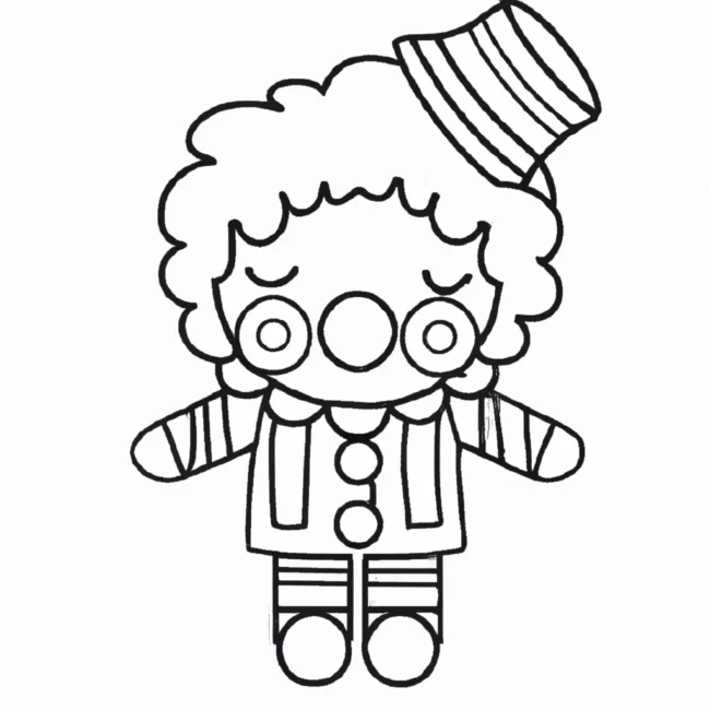 desenhos palhaco triste kawaii imprimir colorir gratis 2