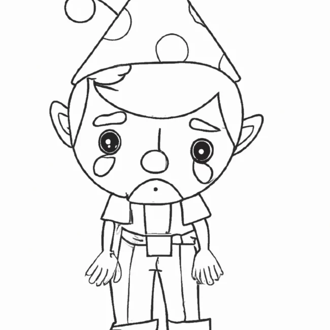 desenhos palhaco triste kawaii imprimir colorir gratis 8
