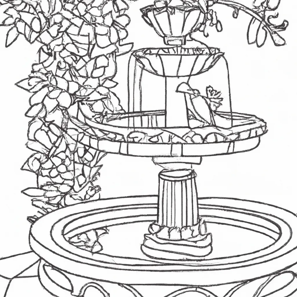 desenhos chafariz jardim imprimir colorir gratis 13