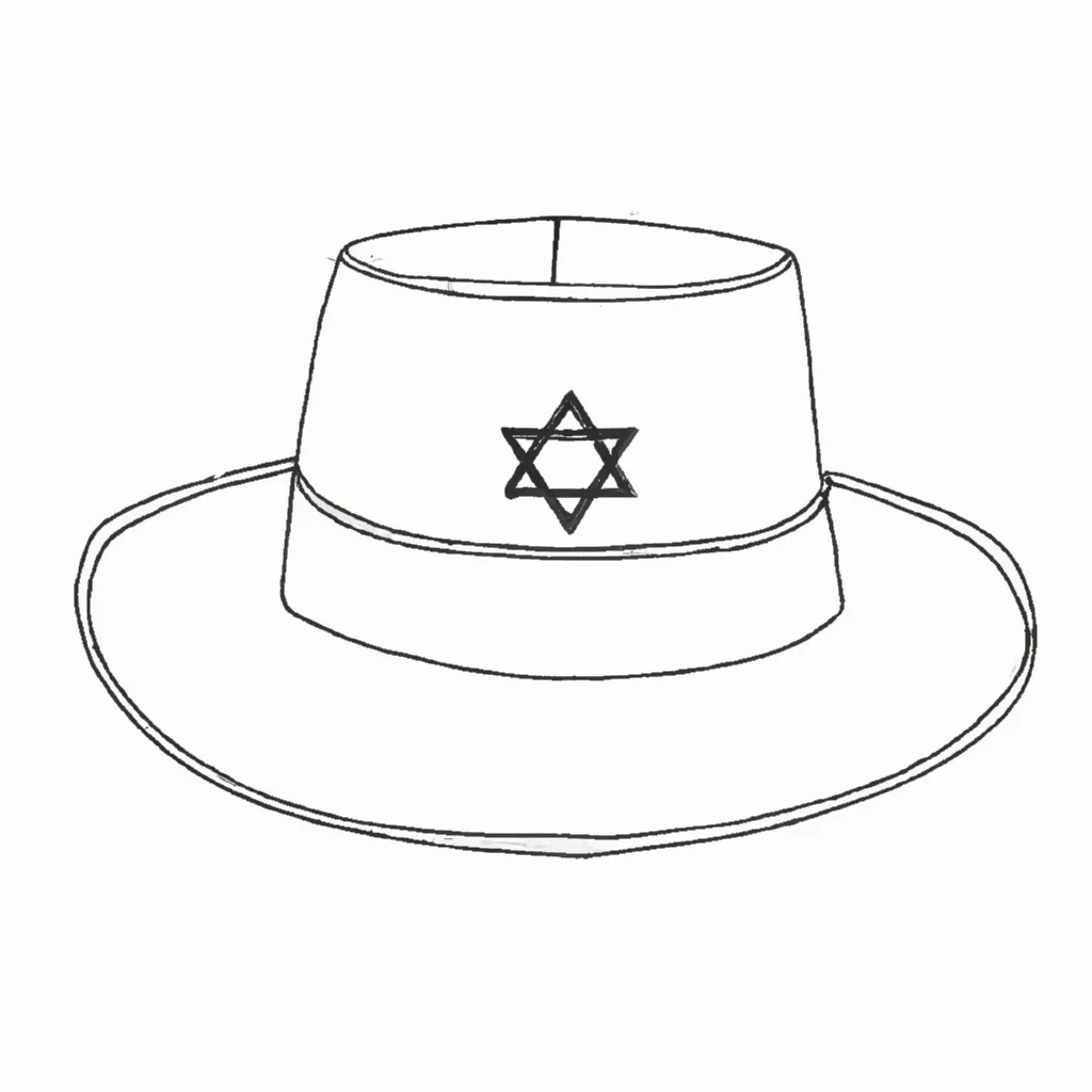 desenhos chapeu judeu imprimir colorir gratis 2