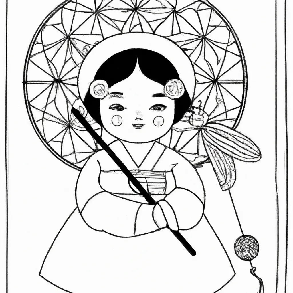desenhos cultura coreana imprimir colorir gratis 14