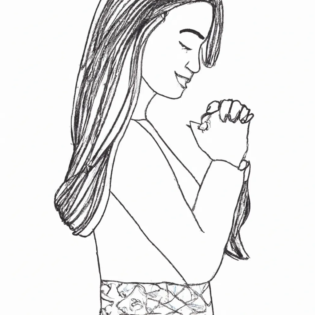 desenhos mulheres orando imprimir colorir gratis 3