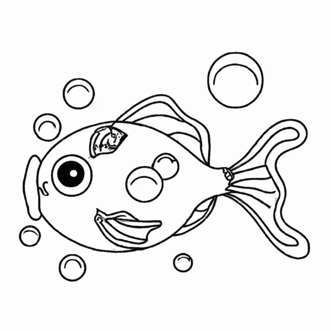 desenhos peixe bolha imprimir colorir gratis 4