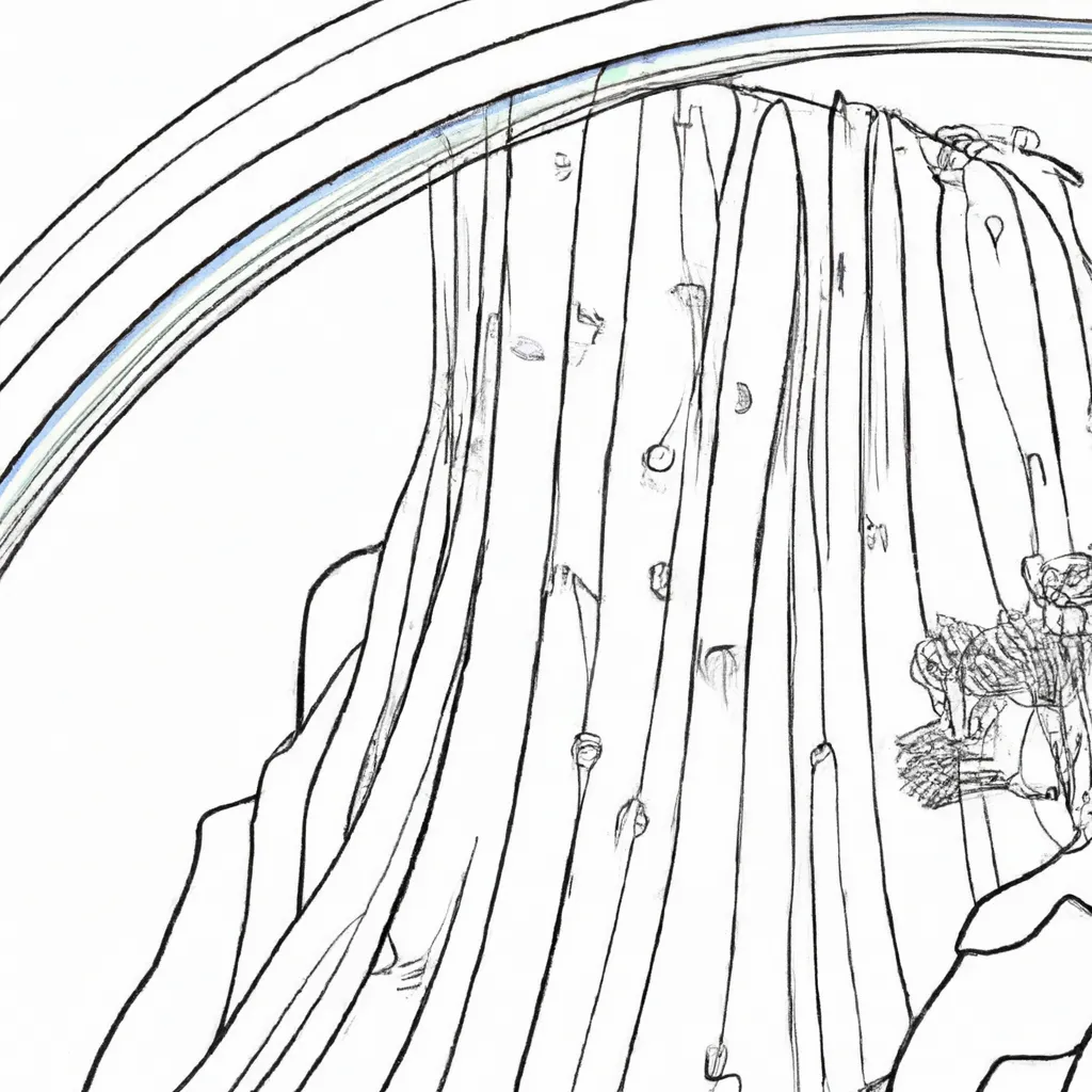 desenhos cachoeira arco iris imprimir colorir gratis 2