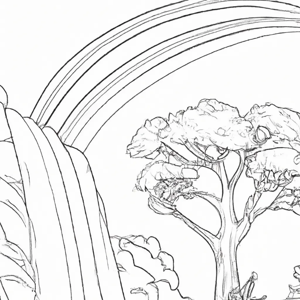 desenhos cachoeira arco iris imprimir colorir gratis 5