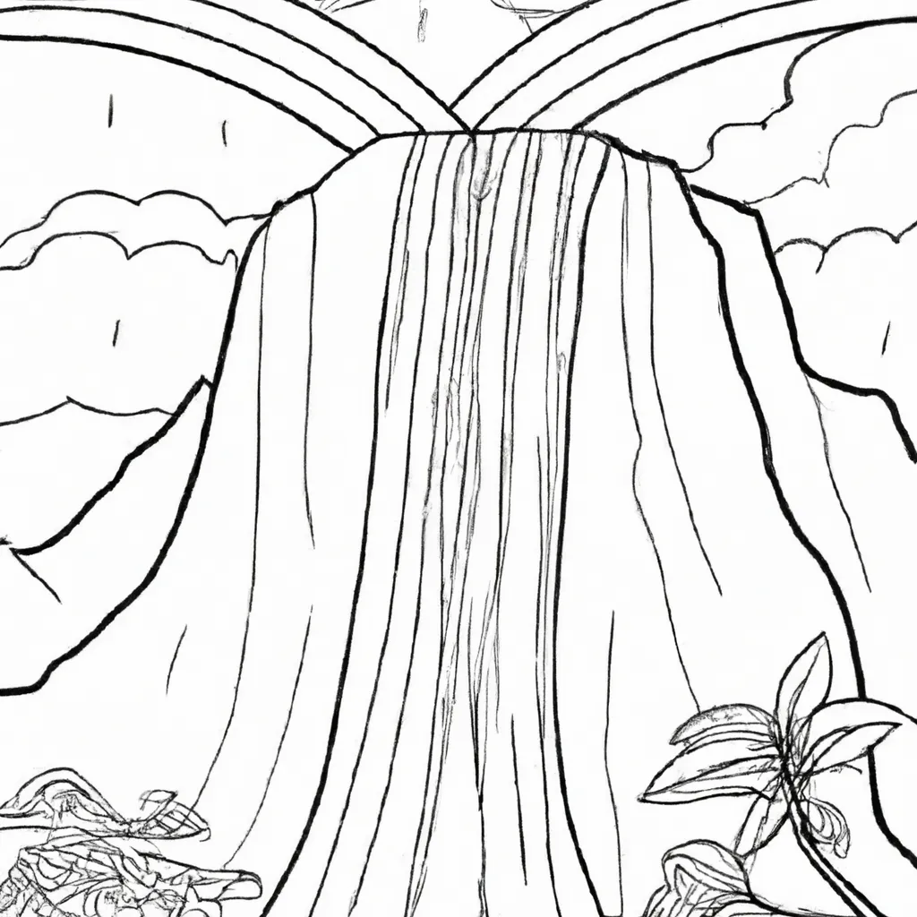 desenhos cachoeira arco iris imprimir colorir gratis 10