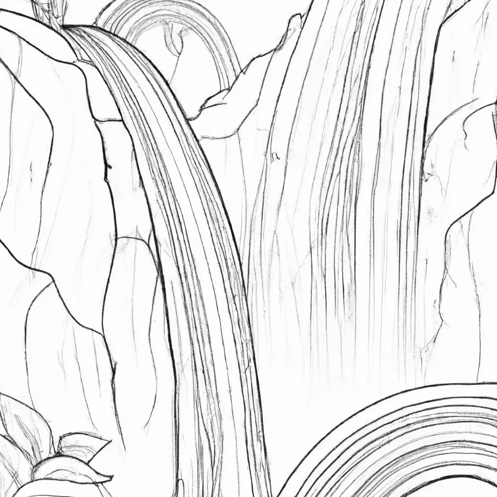 desenhos cachoeira arco iris imprimir colorir gratis 11