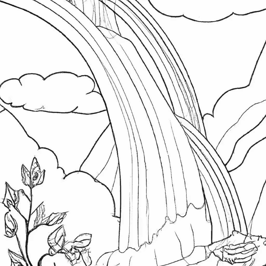 desenhos cachoeira arco iris imprimir colorir gratis 13
