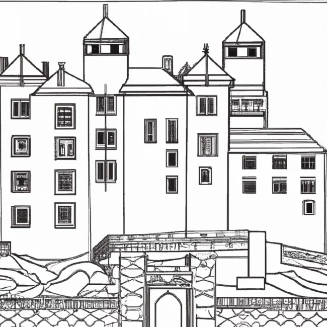 desenhos castelo bamburgh imprimir colorir gratis 9