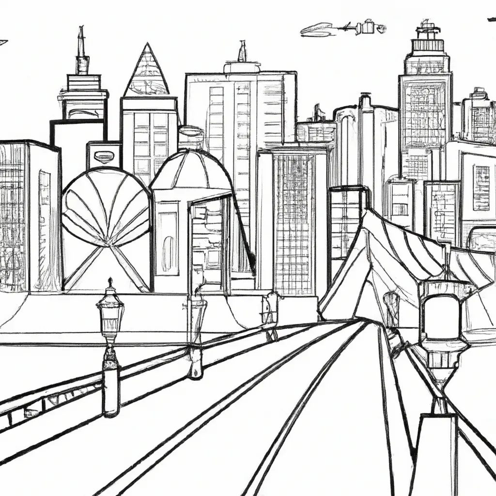desenhos cidade luzes imprimir colorir gratis