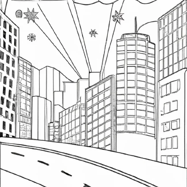 desenhos cidade luzes imprimir colorir gratis 1