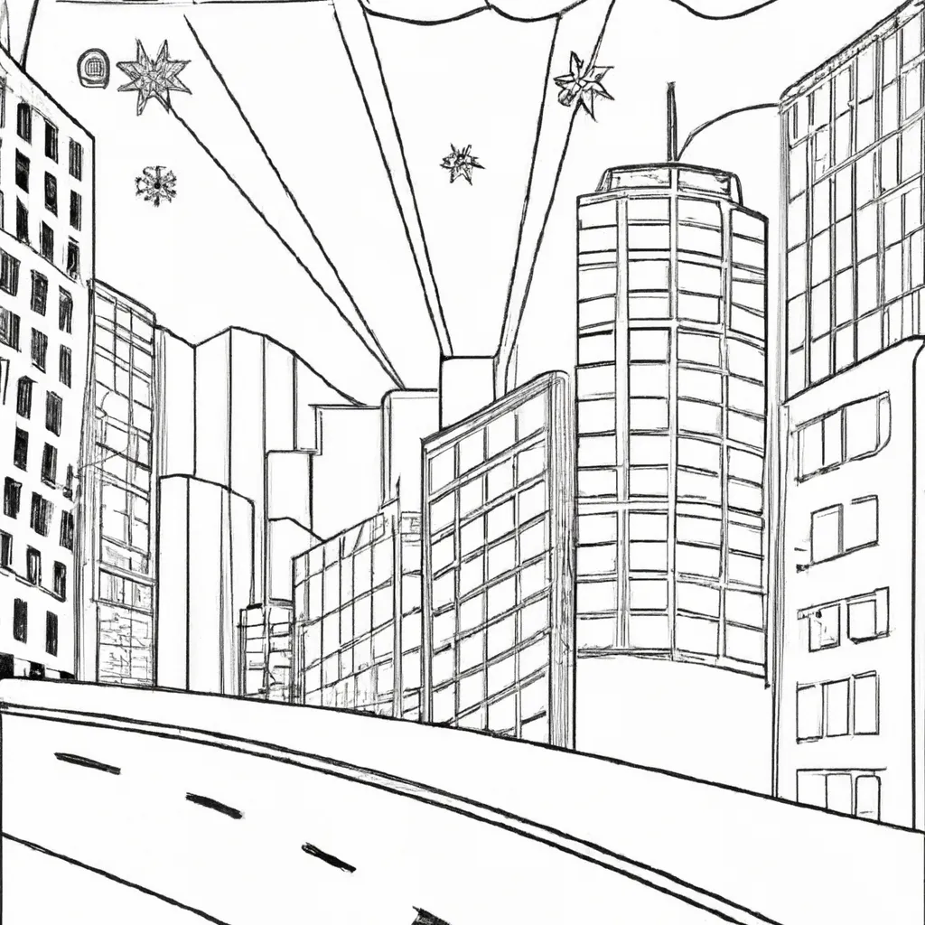 desenhos cidade luzes imprimir colorir gratis 1
