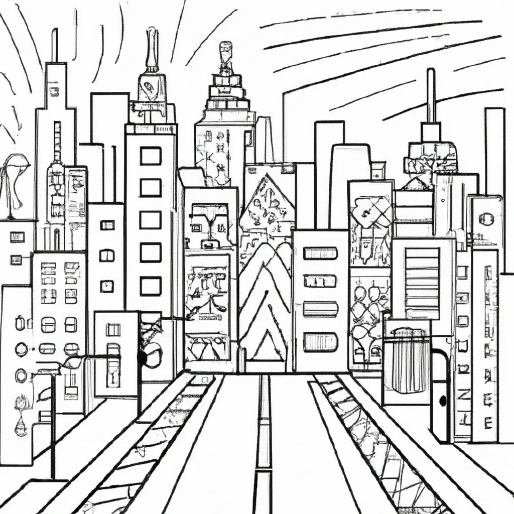 desenhos cidade luzes imprimir colorir gratis 3