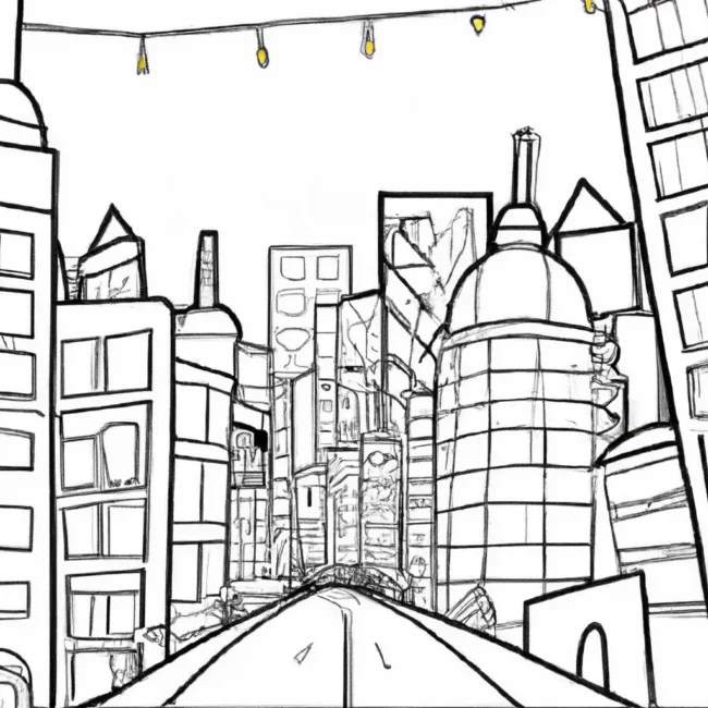 desenhos cidade luzes imprimir colorir gratis 5