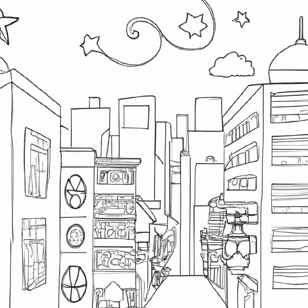 desenhos cidade luzes imprimir colorir gratis 6
