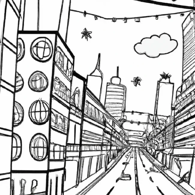 desenhos cidade luzes imprimir colorir gratis 11