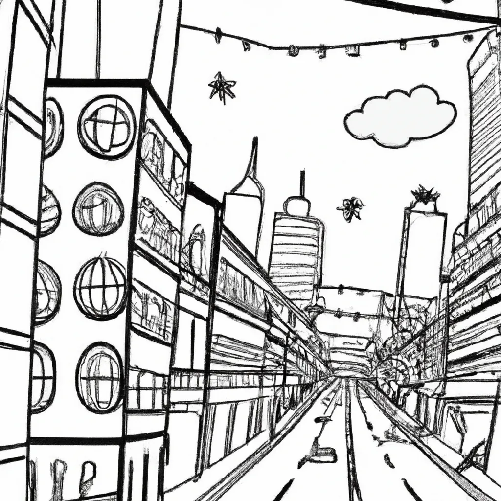 desenhos cidade luzes imprimir colorir gratis 11
