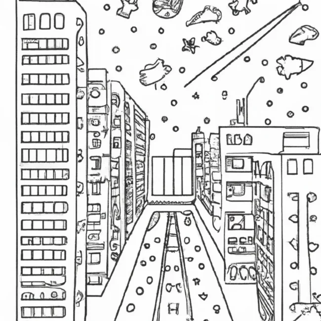 desenhos cidade luzes imprimir colorir gratis 13