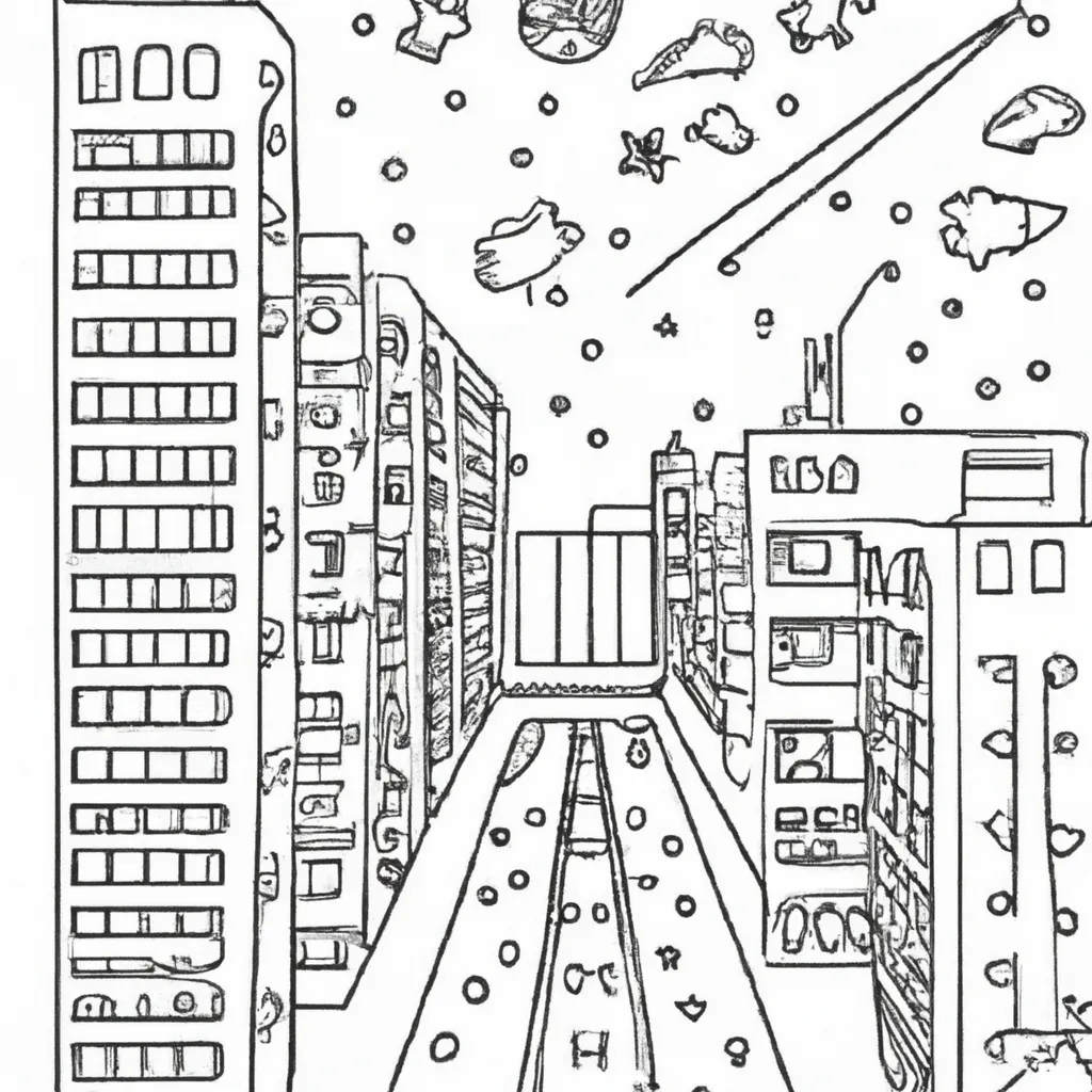 desenhos cidade luzes imprimir colorir gratis 13