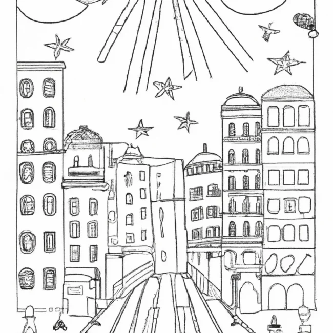 desenhos cidade luzes imprimir colorir gratis 14