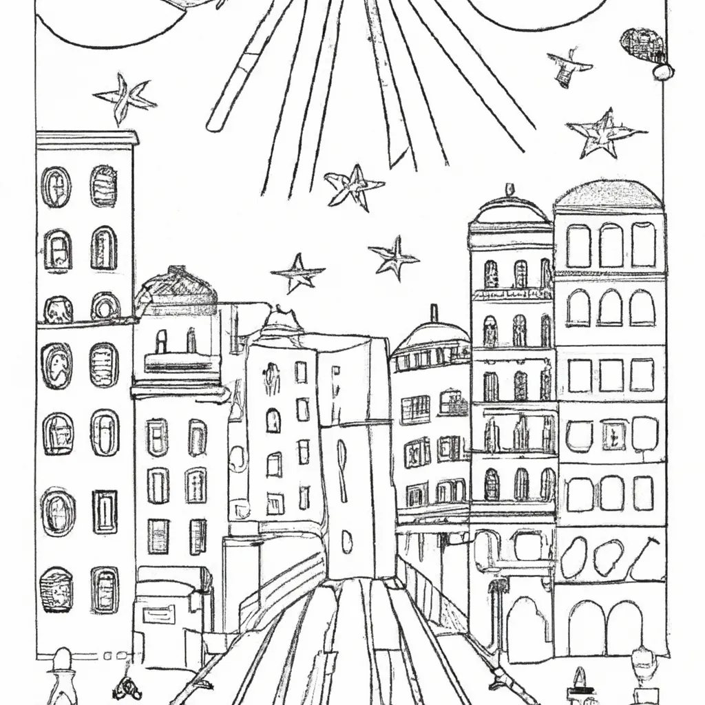 desenhos cidade luzes imprimir colorir gratis 14